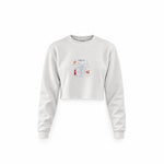 Negroni Crop Sweatshirt — Beyaz — Ön baskı