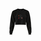 Negroni Crop Sweatshirt — Siyah — Ön baskı