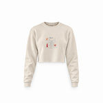 Negroni Crop Sweatshirt — Krem — Ön baskı