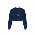 Negroni Crop Sweatshirt — Lacivert — Ön baskı