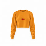 Raspberry Crop Sweatshirt — Turuncu — Ön baskı