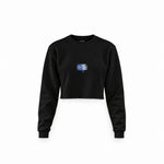 Sardines Crop Sweatshirt — Siyah — Ön baskı