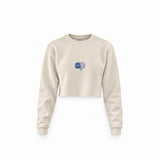 Sardines Crop Sweatshirt — Krem — Ön baskı