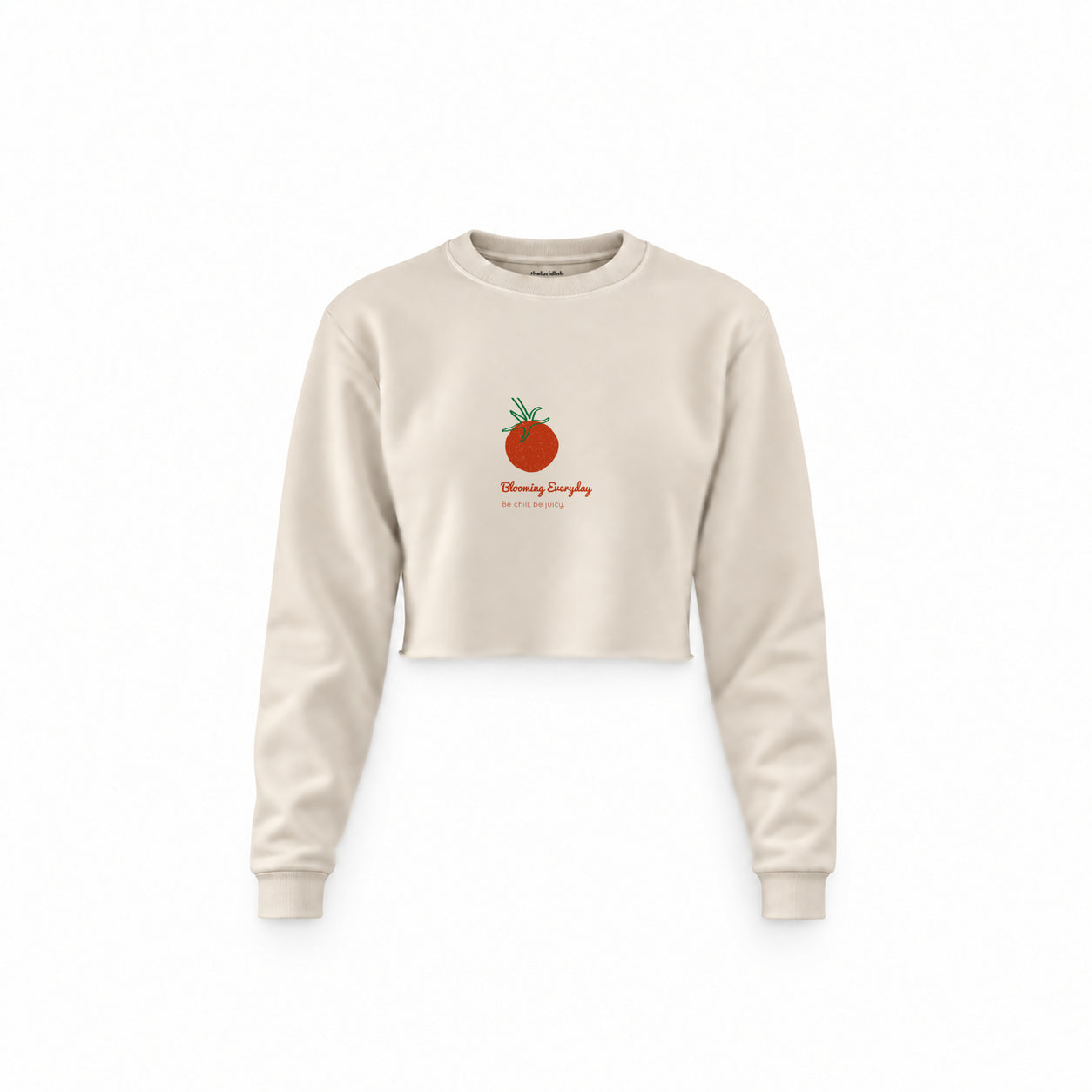 Tomato Crop Sweatshirt — Krem — Ön baskı