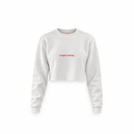 Imagine Nothing Crop Sweatshirt — Beyaz — Ön baskı