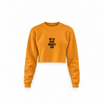 My Ex Is My Biggest Fan Crop Sweatshirt — Turuncu — Ön baskı