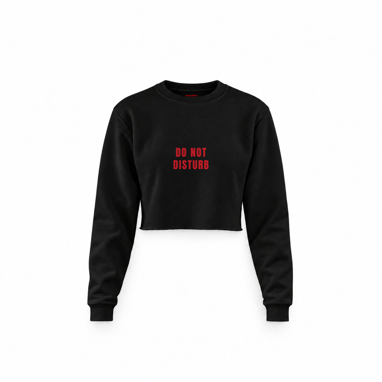 Do Not Disturb Crop Sweatshirt — Siyah — Ön baskı