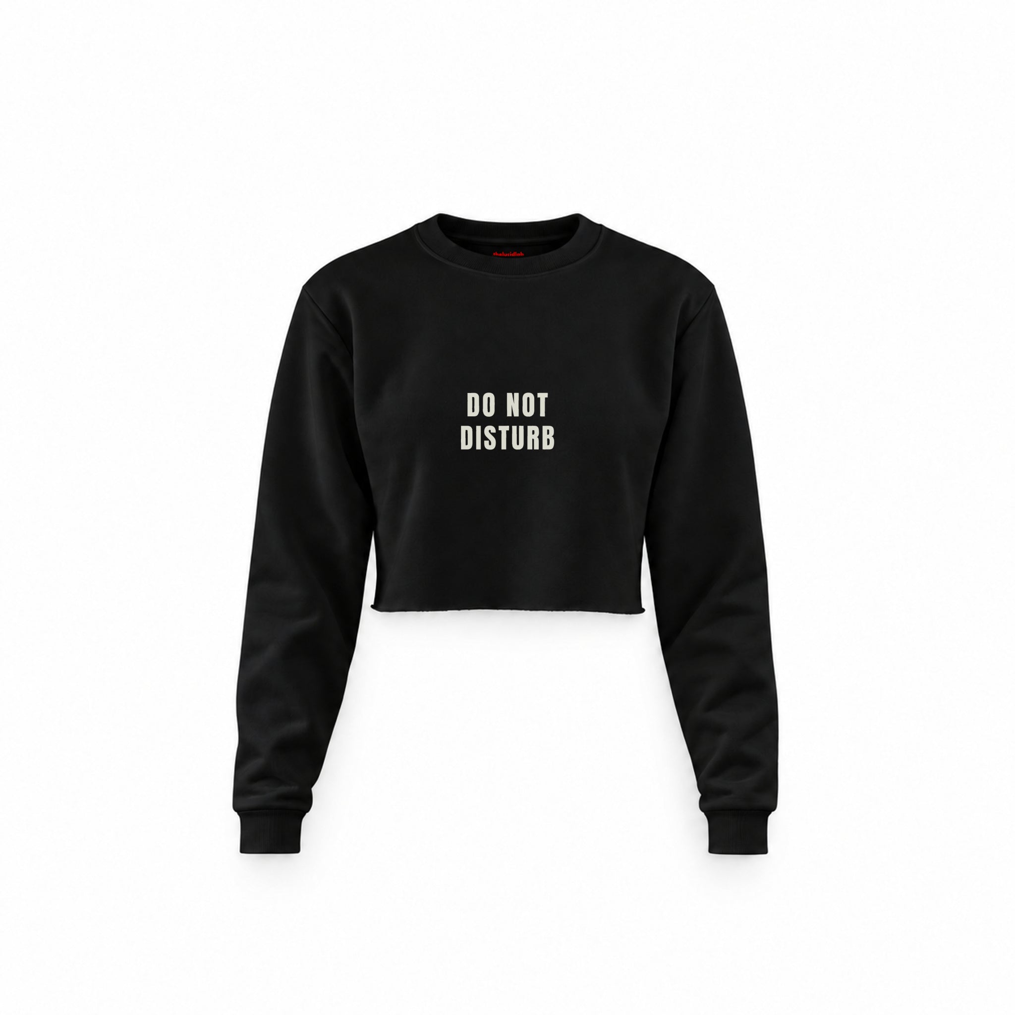 Do Not Disturb Crop Sweatshirt — Siyah — Ön baskı