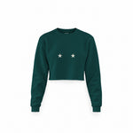 Star Babe Crop Sweatshirt — Koyu Yeşil — Ön baskı