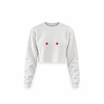 Star Babe Crop Sweatshirt — Beyaz — Ön baskı