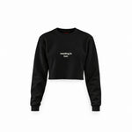Reading Is Hot Crop Sweatshirt — Siyah — Ön baskı