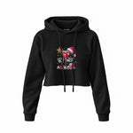 Hot Mess Crop Hoodie — Siyah — Ön baskı