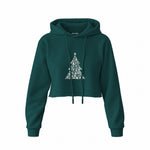 Iconic Christmas Tree Crop Hoodie — Koyu Yeşil — Ön baskı