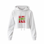 Grinch Era Crop Hoodie — Beyaz — Ön baskı