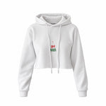 Merry Cat Moments Crop Hoodie — Beyaz — Ön baskı
