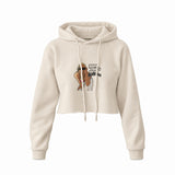 GTA San Andreas Crop Hoodie — Krem — Ön baskı