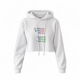 End And King Crop Hoodie — Beyaz — Ön baskı