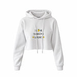 I Love Squeezing Lemons Crop Hoodie — Beyaz — Ön baskı