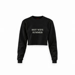 Hot Wife Summer Crop Sweatshirt — Siyah — Ön baskı