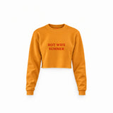 Hot Wife Summer Crop Sweatshirt — Turuncu — Ön baskı
