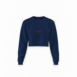 Reading Is Sexy Crop Sweatshirt — Lacivert — Ön baskı