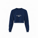 Salty Crop Sweatshirt — Lacivert — Ön baskı