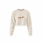 The Creation of Chill Crop Sweatshirt — Krem — Ön baskı