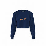 The Creation of Chill Crop Sweatshirt — Lacivert — Ön baskı