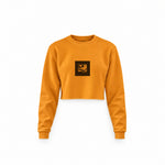 Vinyl Dreams Crop Sweatshirt — Turuncu — Ön baskı