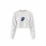The Rolling Stones Blue Crop Sweatshirt — Beyaz — Ön baskı