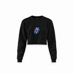 The Rolling Stones Blue Crop Sweatshirt — Siyah — Ön baskı