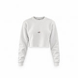 Berserk Crop Sweatshirt — Beyaz — Ön baskı