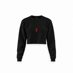 Berserk Crop Sweatshirt — Siyah — Ön baskı
