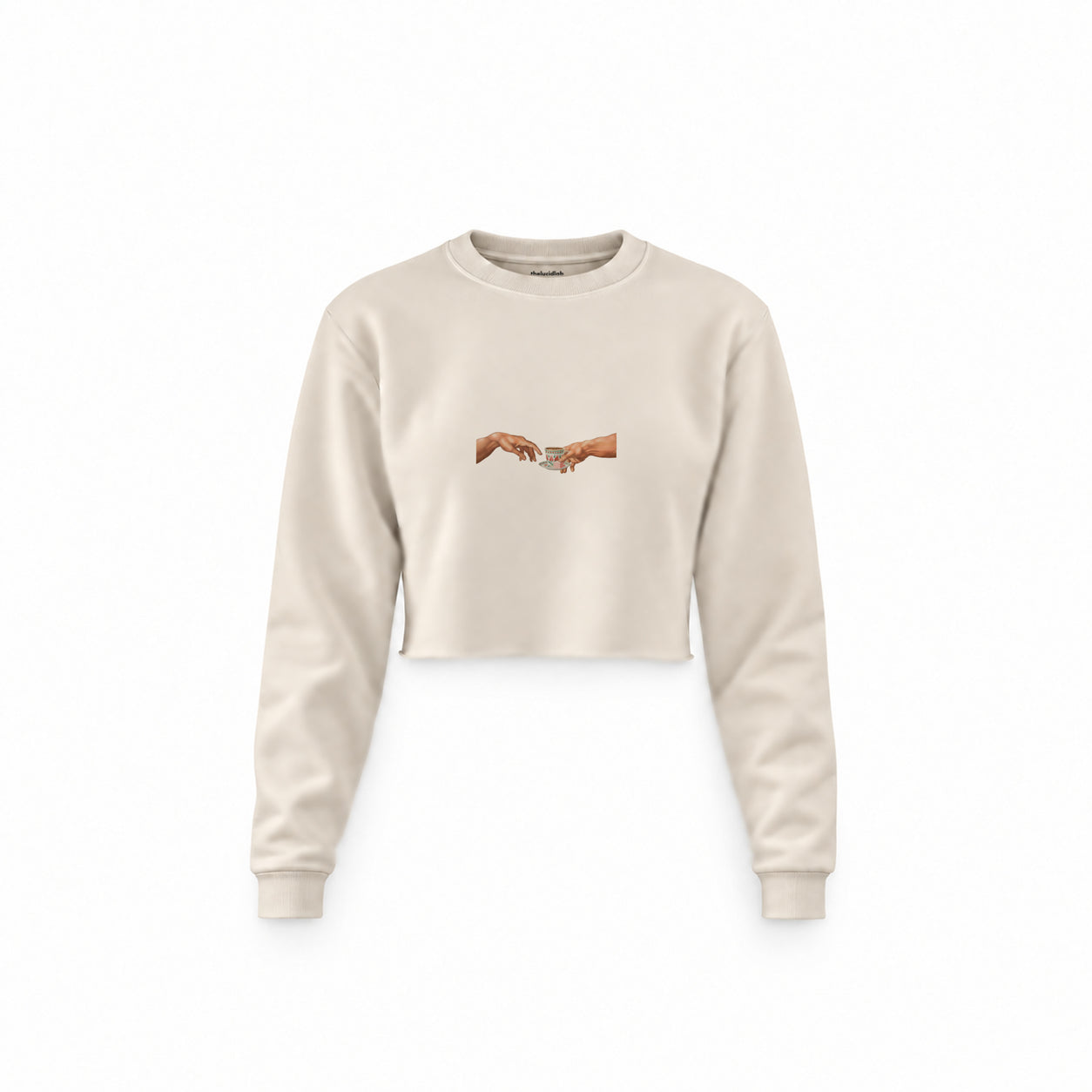 The Creation of Turkish Coffee Crop Sweatshirt — Krem — Ön baskı