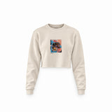 Basquiat Skull (1981) Crop Sweatshirt — Krem — Ön baskı