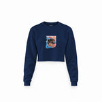 Basquiat Skull (1981) Crop Sweatshirt — Lacivert — Ön baskı