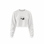 Breakfast of Champions Crop Sweatshirt — Beyaz — Ön baskı
