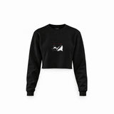 Breakfast of Champions Crop Sweatshirt — Siyah — Ön baskı