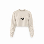 Breakfast of Champions Crop Sweatshirt — Krem — Ön baskı