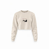 Breakfast of Champions Crop Sweatshirt — Krem — Ön baskı