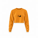 Breakfast of Champions Crop Sweatshirt — Turuncu — Ön baskı