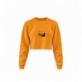 Breakfast of Champions Crop Sweatshirt — Turuncu — Ön baskı