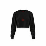 Eat Drive Marry Crop Sweatshirt — Siyah — Ön baskı