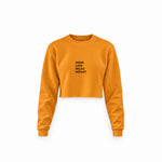 Drink Love Relax Repeat Crop Sweatshirt — Turuncu — Ön baskı