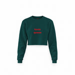 Toxic Queen Crop Sweatshirt — Koyu Yeşil — Ön baskı