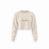 My Ex Is Gay Crop Sweatshirt — Krem — Ön baskı