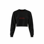 Face & Body Crop Sweatshirt — Siyah — Ön baskı