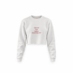 Before World War 3 Crop Sweatshirt — Beyaz — Ön baskı
