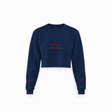 Soft Heart Sharp Tongue Crop Sweatshirt — Lacivert — Ön baskı