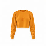 Sit On My Face Crop Sweatshirt — Turuncu — Ön baskı
